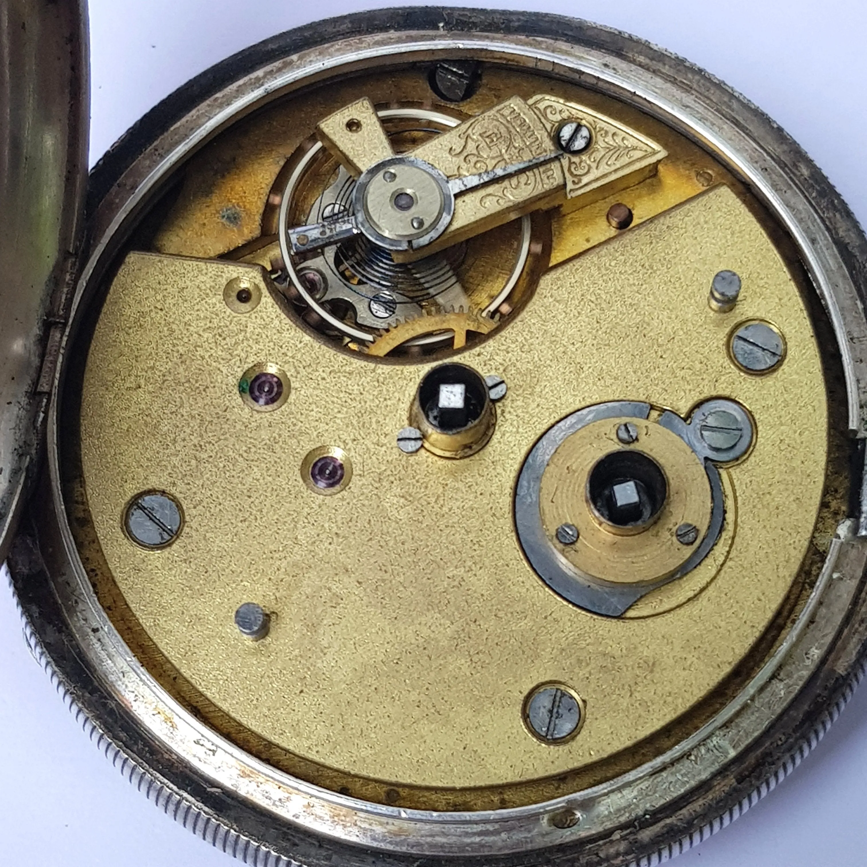 Sterling Silver Cased Key Winding Swiss Made Pocket Watch Antique Titanic Era London Import Circa 1912