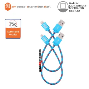 STM Elite Braided Lightning & Micro USB Cable 2pk (20 cm) - Blue (Barcode: 617529784832)