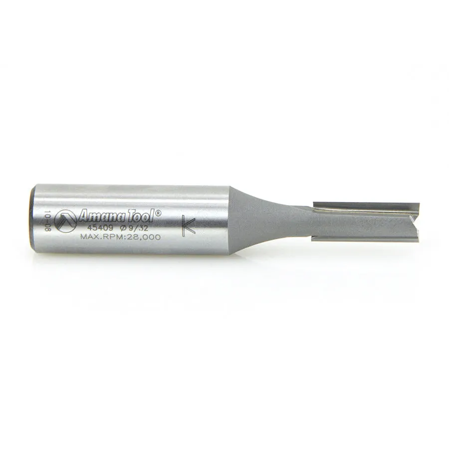 Straight Plunge Router Bit | 2 Flute | 9⁄32 Dia x 3⁄4 x 1⁄2" Shank | 45409 | 738685454091