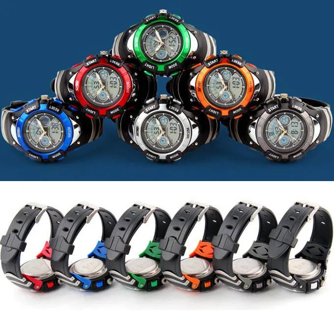 Student Sports Watch Fashion Children Watches Dual Time LED Digital Quartz Multifunctional 30m Waterproof