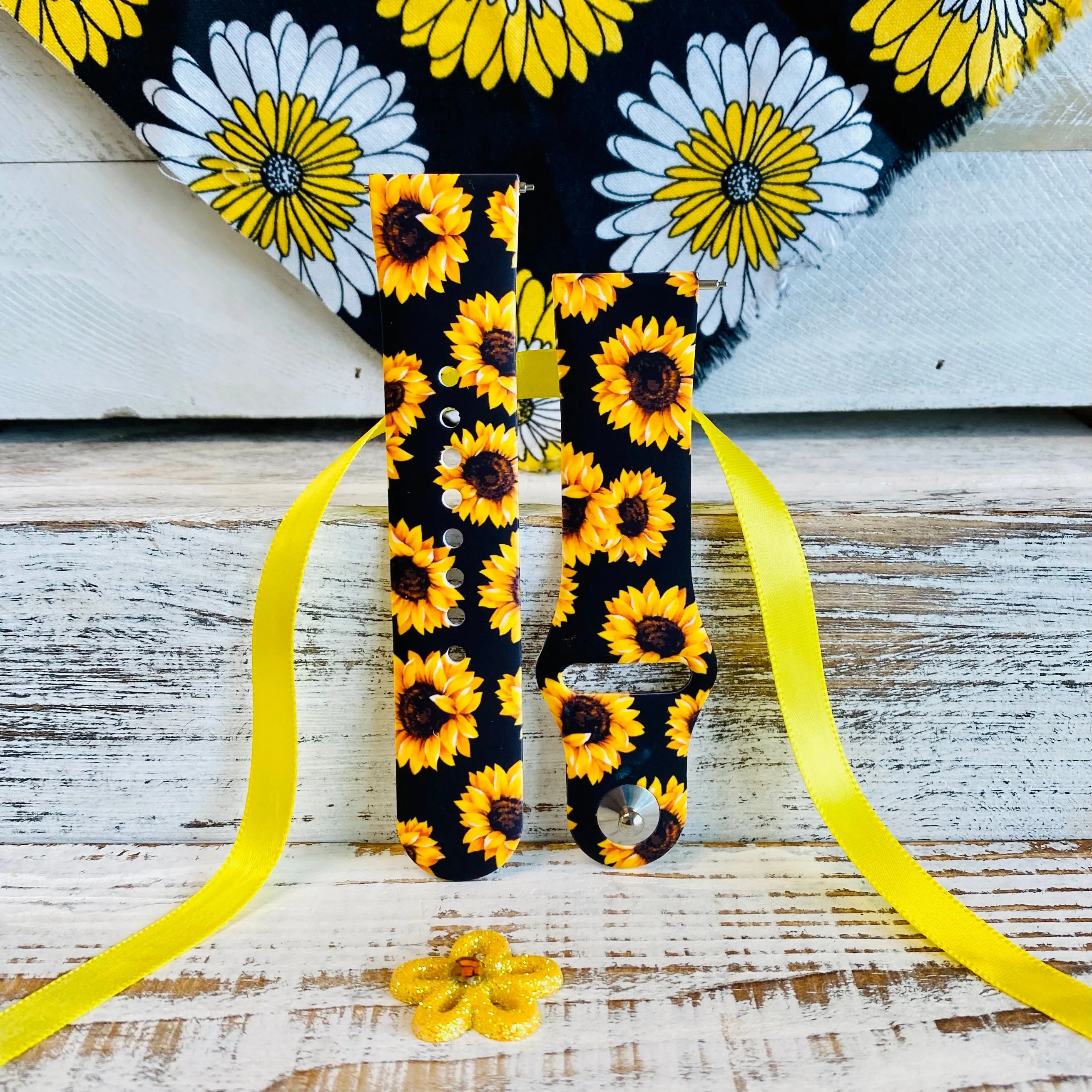 Sunflower Print Silicone Band For Fitbit Versa 1/2