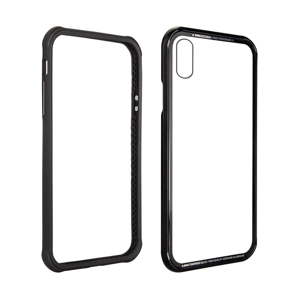 SwitchEasy iGlass TPU Frame Metal Edge Tempered Glass Back Cover Case