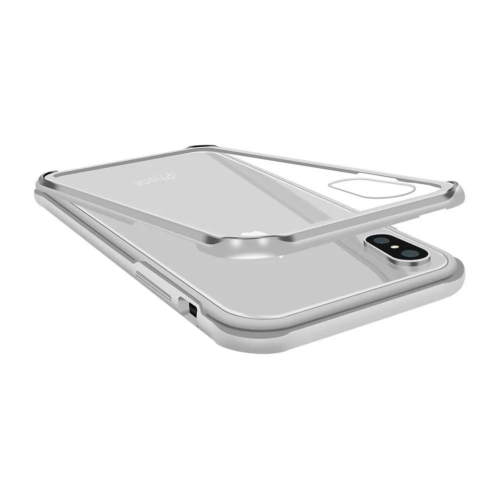 SwitchEasy iGlass TPU Frame Metal Edge Tempered Glass Back Cover Case