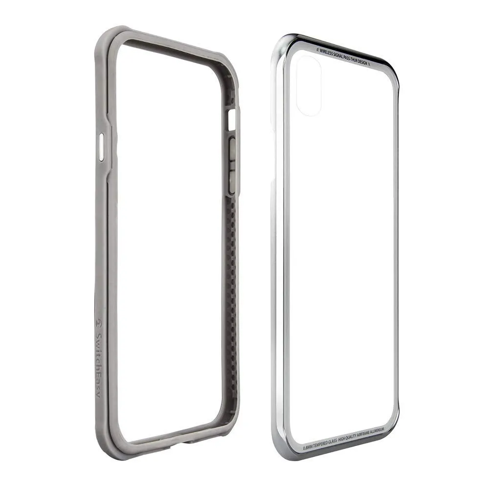 SwitchEasy iGlass TPU Frame Metal Edge Tempered Glass Back Cover Case