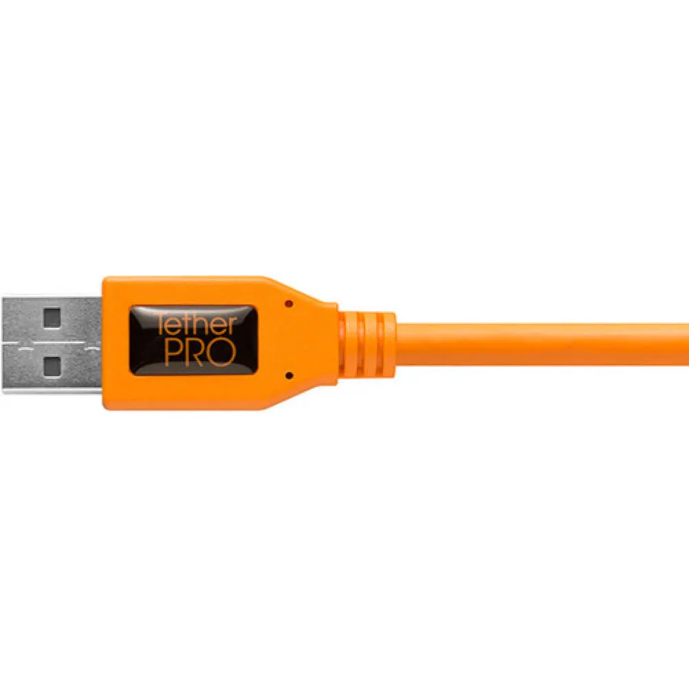 Tether Tools 20" TetherPro USB 3.1 Gen 1 Type-A to Micro-B Right Angle Adapter Cable (High-Visibilty Orange)