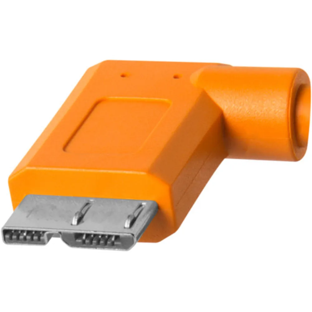 Tether Tools 20" TetherPro USB 3.1 Gen 1 Type-A to Micro-B Right Angle Adapter Cable (High-Visibilty Orange)