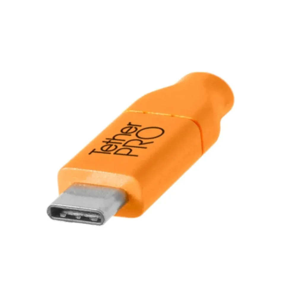 Tether Tools TetherPro USB-C to USB 2.0 Micro-B 5-Pin 4.6m Hi-Vis Orange (OPEN BOX)