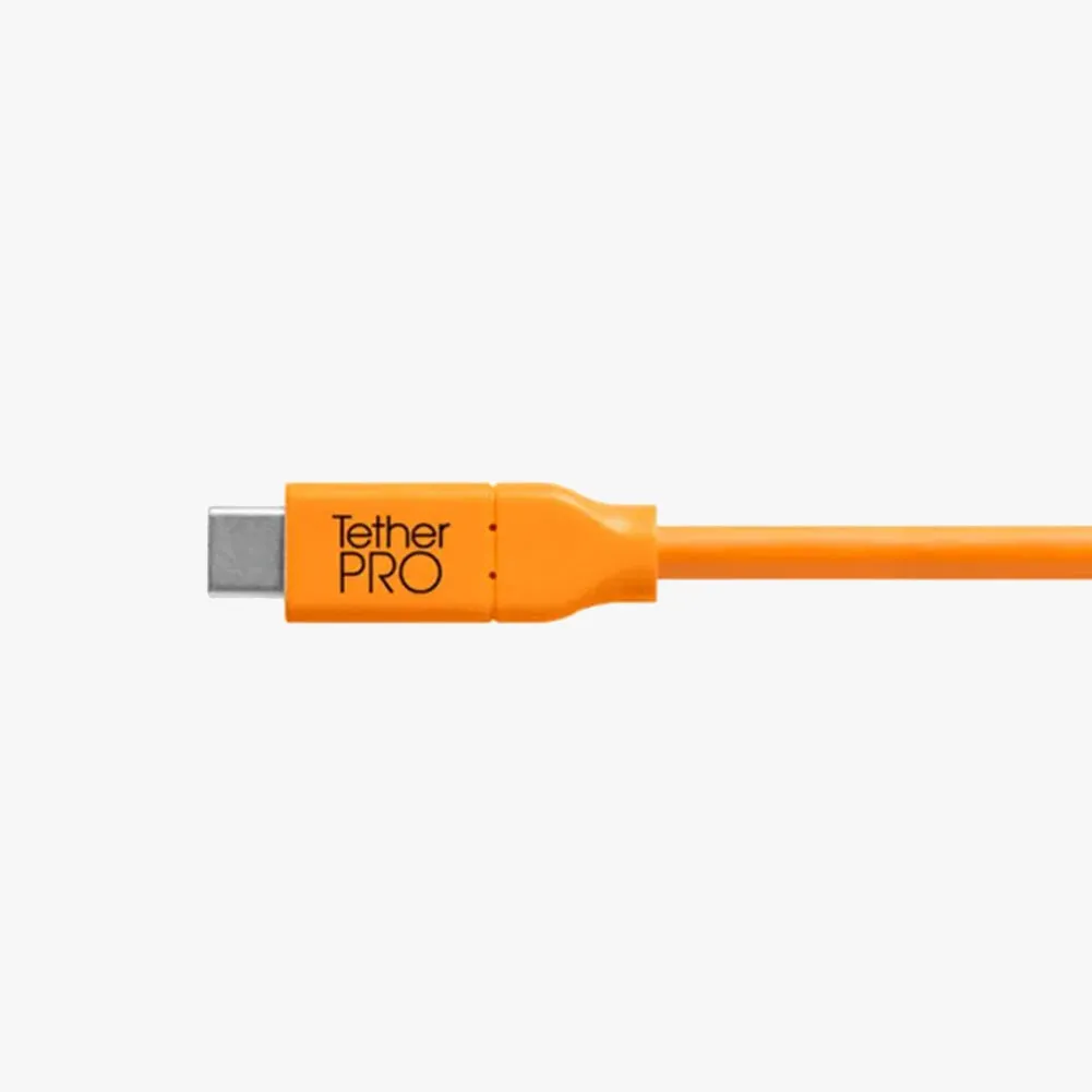 Tether Tools TetherPro USB-C to USB 2.0 Micro-B 5-Pin 4.6m Hi-Vis Orange