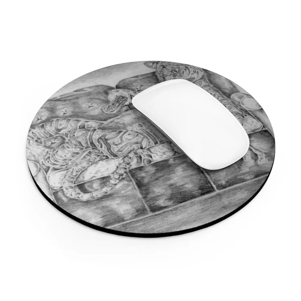 Tiger on a Couch Mouse Pad