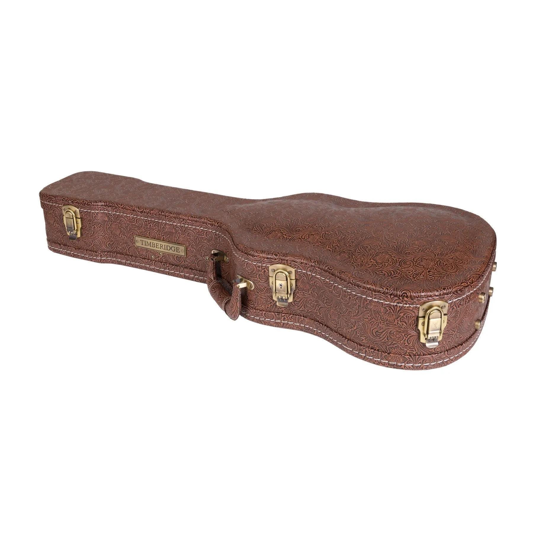 Timberidge Deluxe Shaped Mini Acoustic Guitar Hard Case (Paisley Brown)