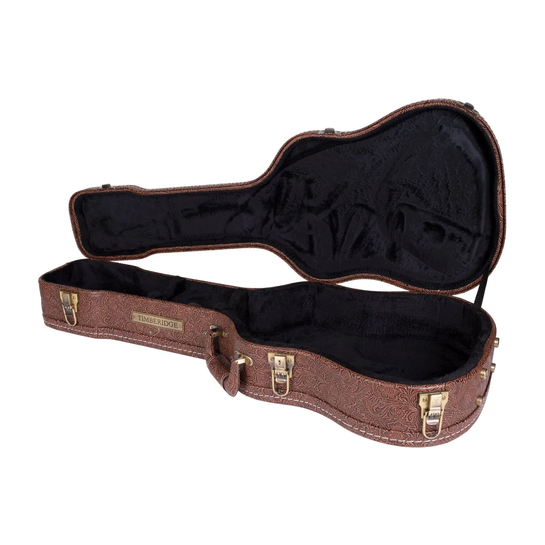 Timberidge Deluxe Shaped Mini Acoustic Guitar Hard Case (Paisley Brown)