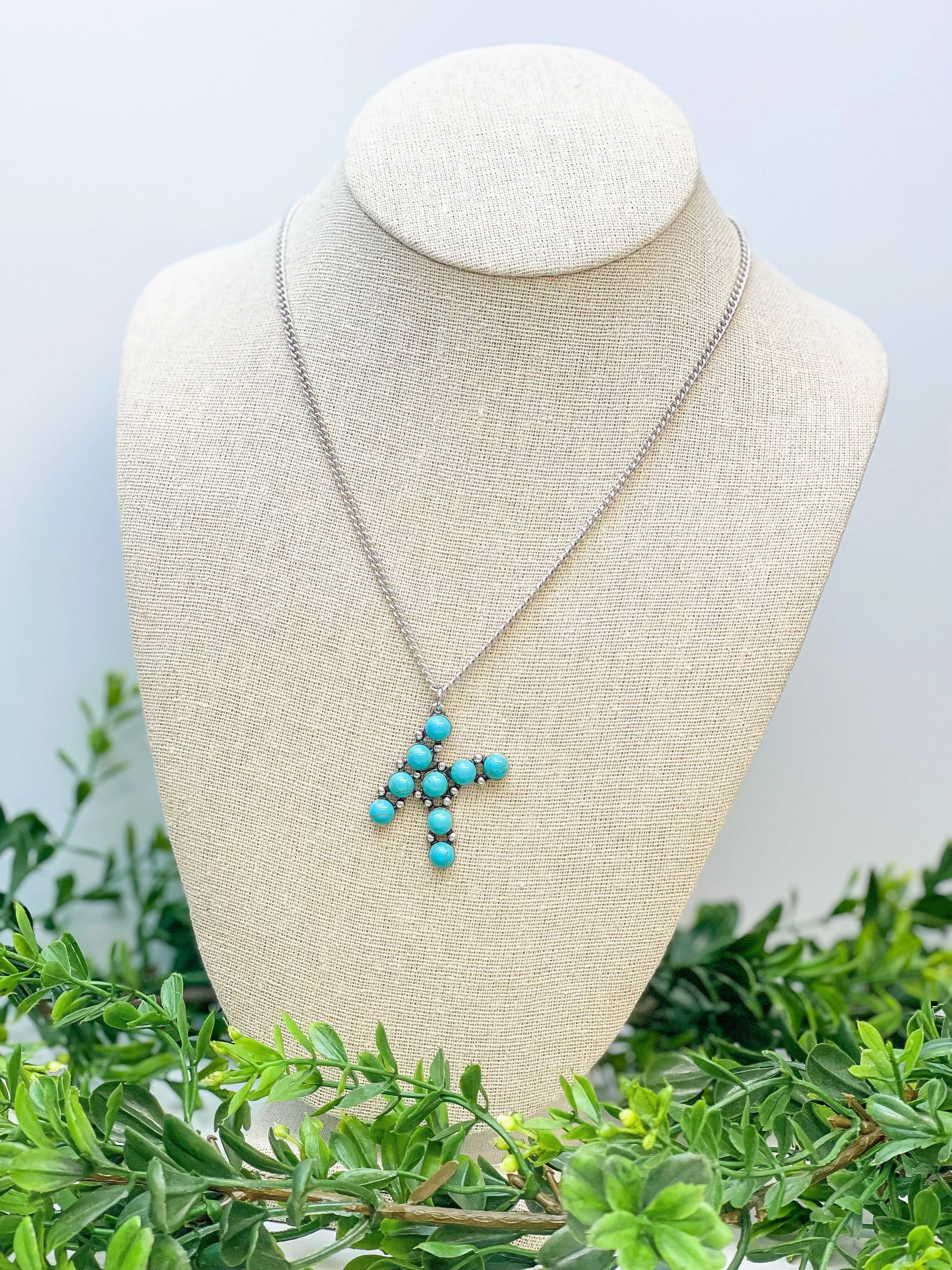 Turquoise Semi-Precious Initial Pendant Necklaces