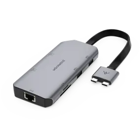 Type C (USB-C) 8 in 2 Dual 4K HDMI Gigabit Hub