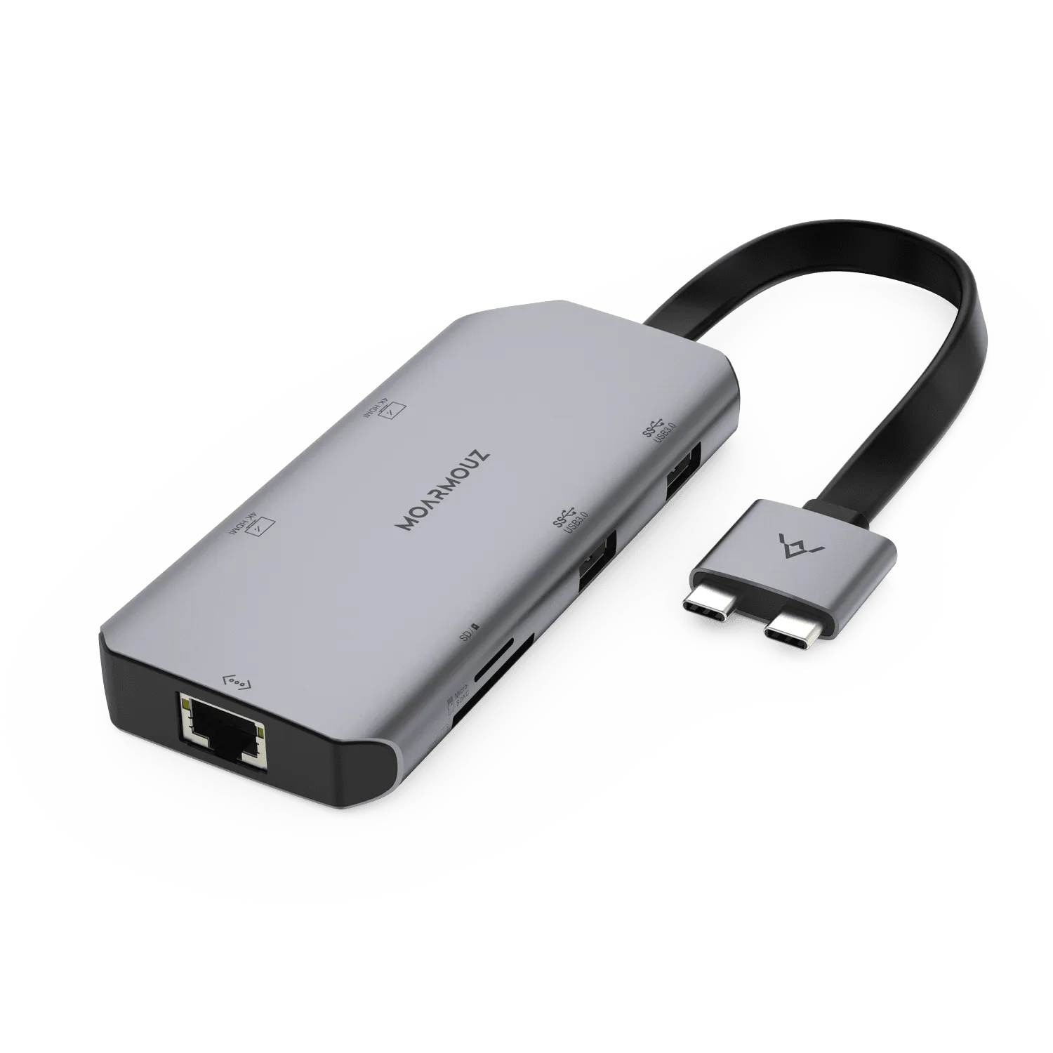 Type C (USB-C) 8 in 2 Dual 4K HDMI Gigabit Hub