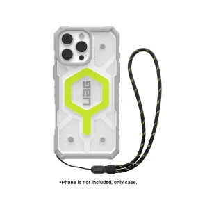 UAG Pathfinder Clear MagSafe Bundle - Active Neon Case   Black Neon Lanyard for iPhone 16 Series