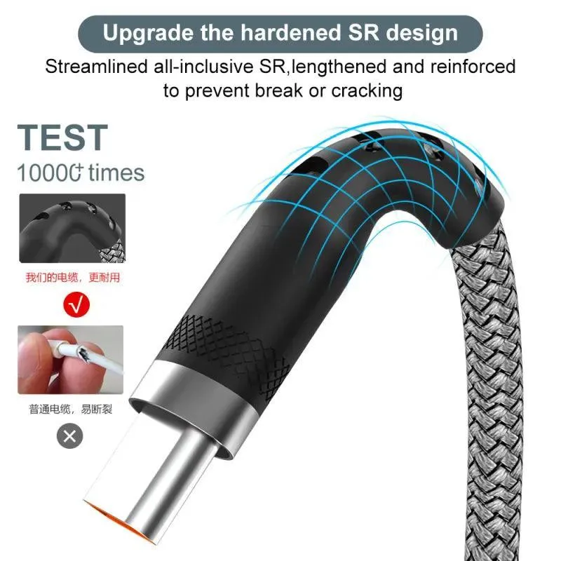 Ultimate Braided USB Type-C Fast Charging Cable: High-Speed Charger for Samsung, Huawei, Xiaomi - Lengths 1m to 8m