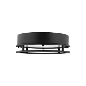 Union 15 In. 2 Lights LED Outdoor Flush Mount Black finish