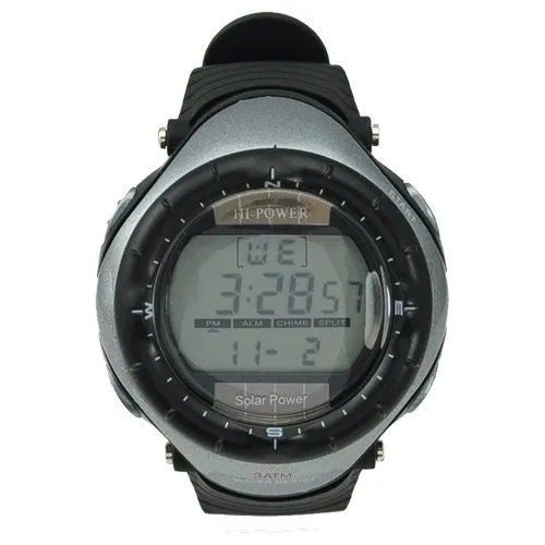 Unisex Solar Power Water Resistant Sports Watch With Stopwatch