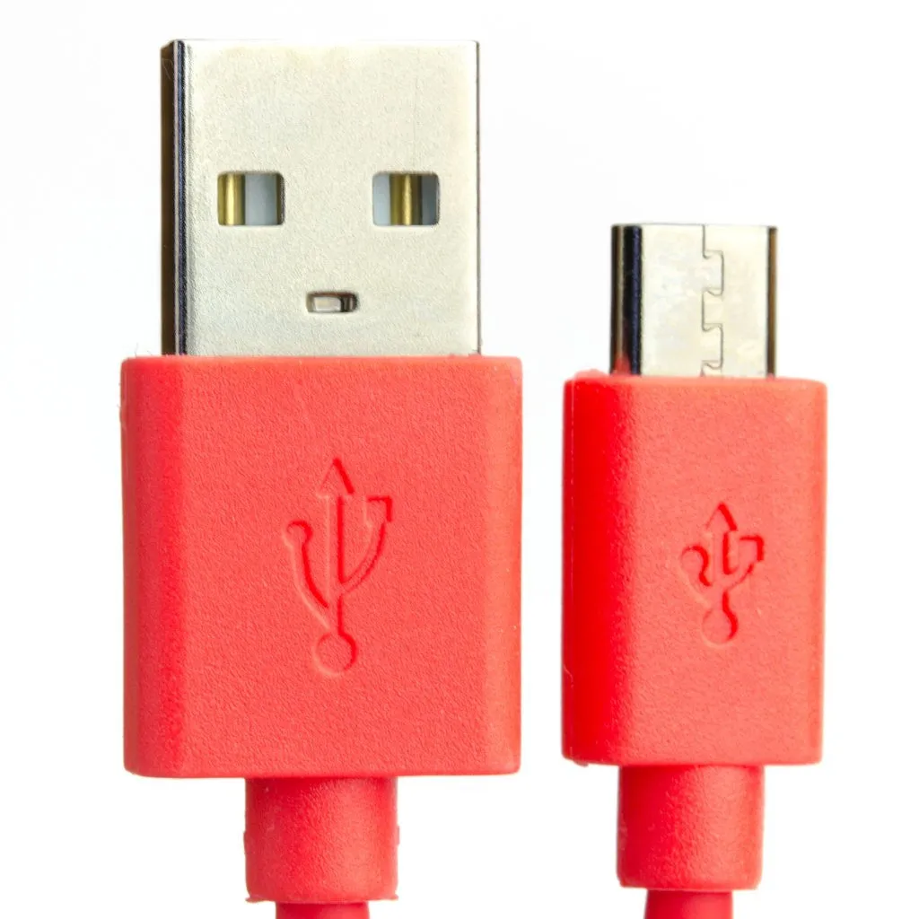 USB A to microB Cable - Red