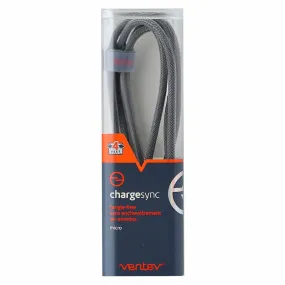 Ventev (523384) 4Ft Charge Sync Cable for Micro USB Devices Cable - Steel Gray