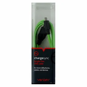 Ventev (565186) 3.3ft Charge Sync Tangle-free Cable for Micro USB Devics - Green