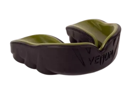 VENUM-0616 CHALLENGER SPORTS MUAY THAI BOXING MMA MOUTHGUARD Senior Age 11  Black Khaki