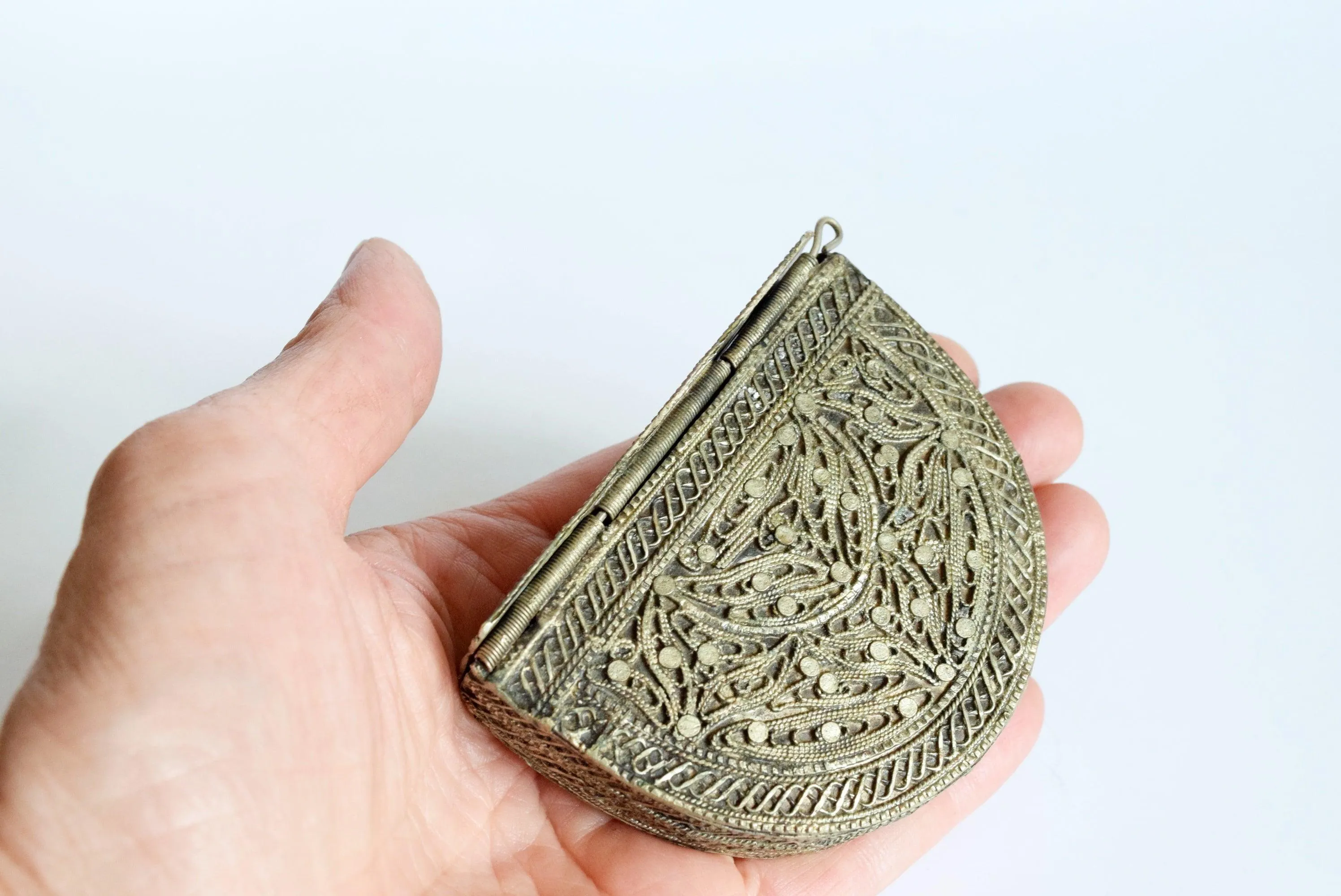 Vintage Metal Yemeni Belt Purse or Qur'an Box