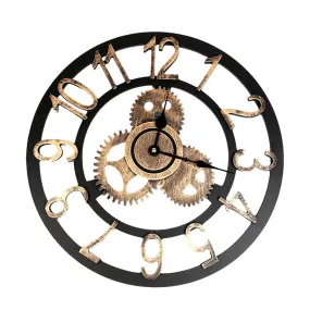 Vintage Wall Clock Wall Wood Digital Pointer Clock for Living Room Wall Clocks Industrial Style Home Decoration     8D25