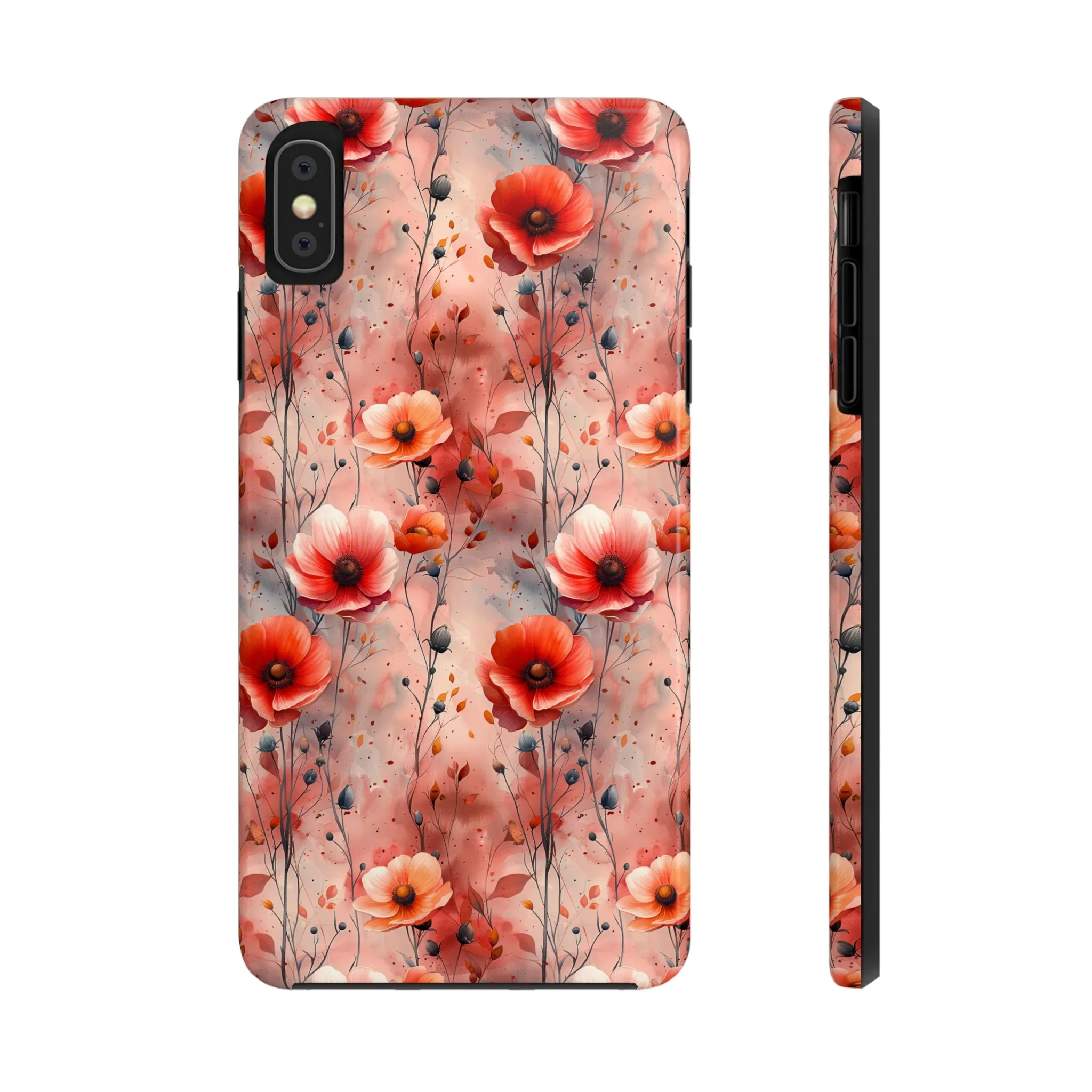 Watercolor Poppy Floral iPhone Case, Elegant Poppy Blossom Design, Protective Phone Cover, Stylish Watercolor Flower Pattern compatible with a large variety of iPhone models, Phone Case, Gift