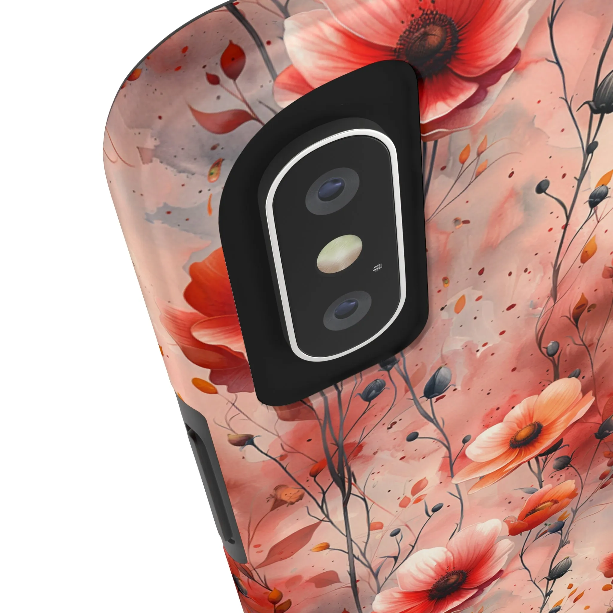 Watercolor Poppy Floral iPhone Case, Elegant Poppy Blossom Design, Protective Phone Cover, Stylish Watercolor Flower Pattern compatible with a large variety of iPhone models, Phone Case, Gift