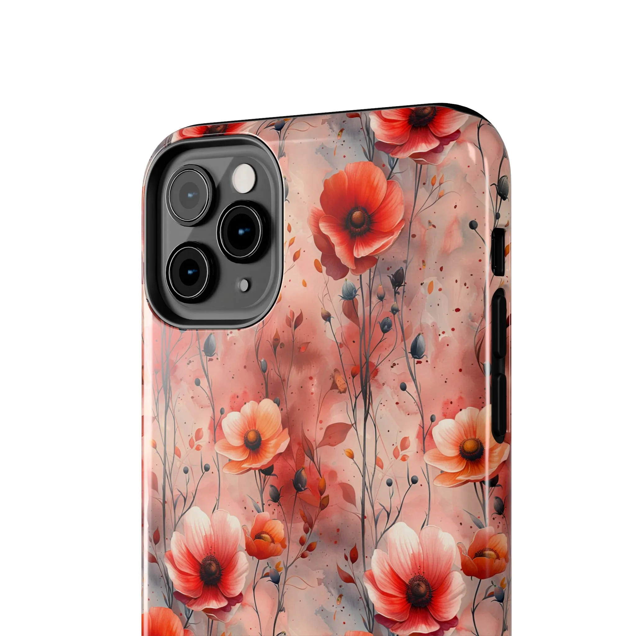 Watercolor Poppy Floral iPhone Case, Elegant Poppy Blossom Design, Protective Phone Cover, Stylish Watercolor Flower Pattern compatible with a large variety of iPhone models, Phone Case, Gift