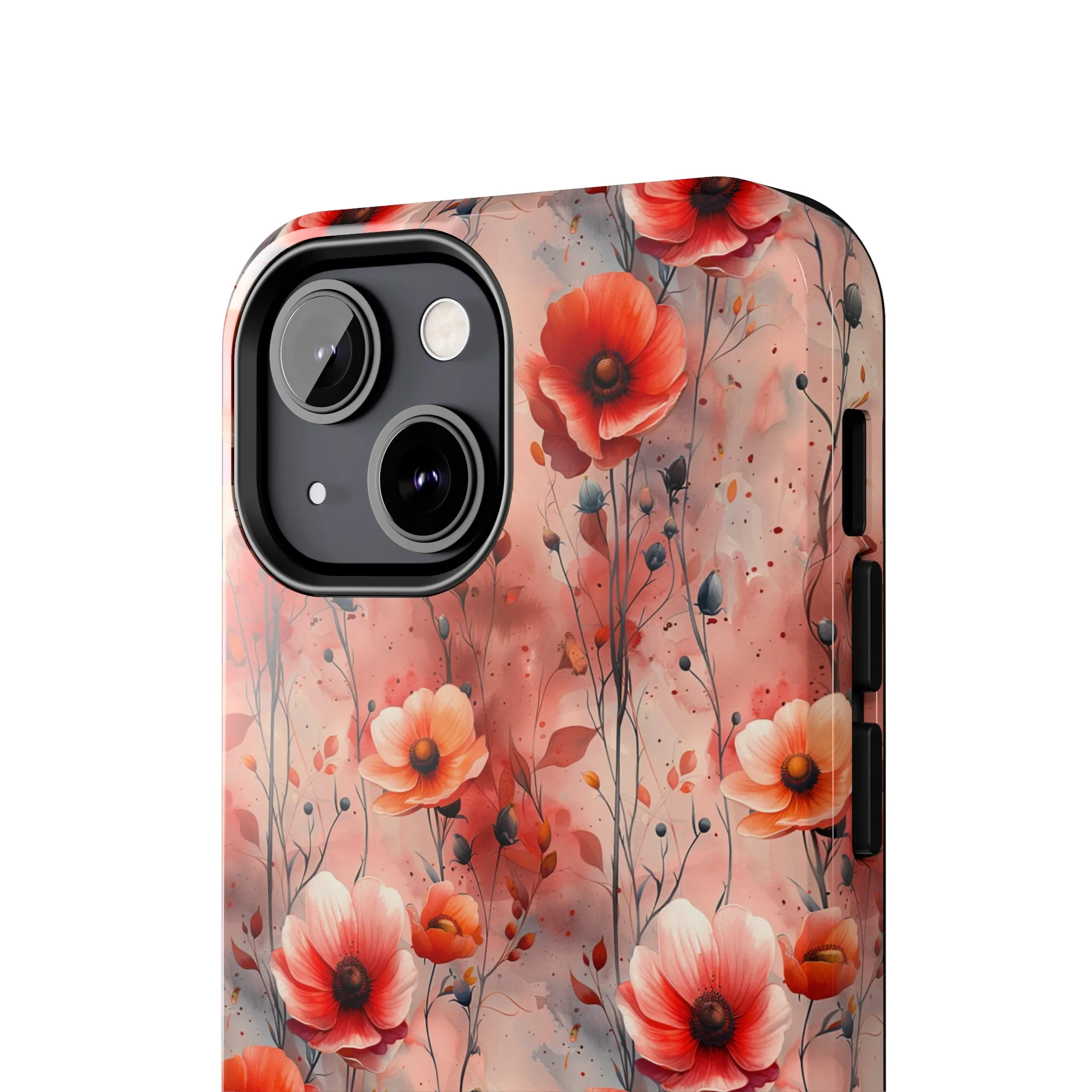 Watercolor Poppy Floral iPhone Case, Elegant Poppy Blossom Design, Protective Phone Cover, Stylish Watercolor Flower Pattern compatible with a large variety of iPhone models, Phone Case, Gift