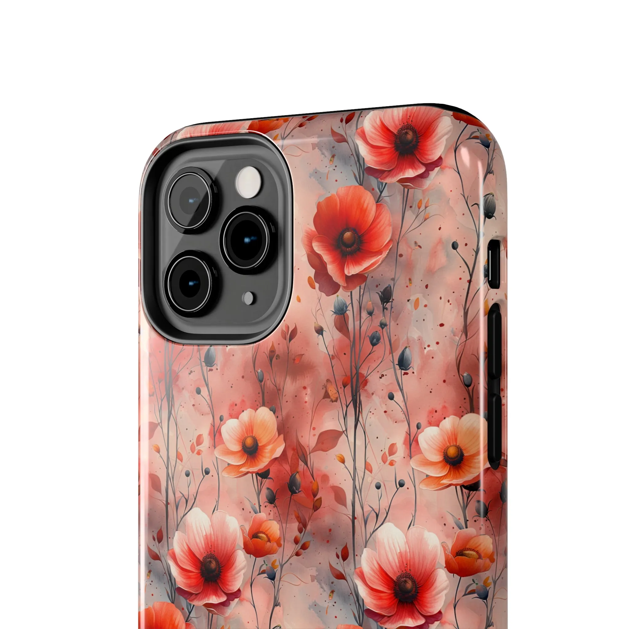 Watercolor Poppy Floral iPhone Case, Elegant Poppy Blossom Design, Protective Phone Cover, Stylish Watercolor Flower Pattern compatible with a large variety of iPhone models, Phone Case, Gift