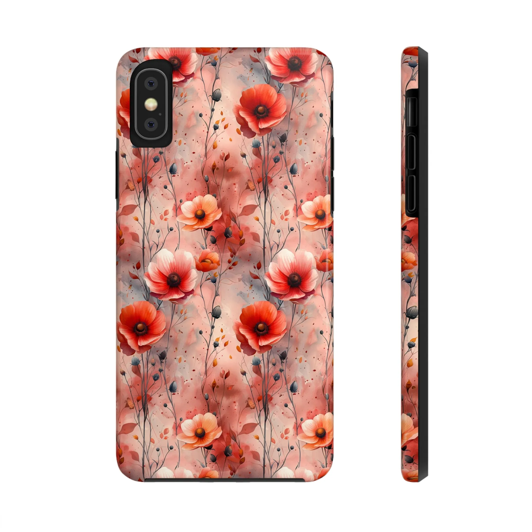 Watercolor Poppy Floral iPhone Case, Elegant Poppy Blossom Design, Protective Phone Cover, Stylish Watercolor Flower Pattern compatible with a large variety of iPhone models, Phone Case, Gift