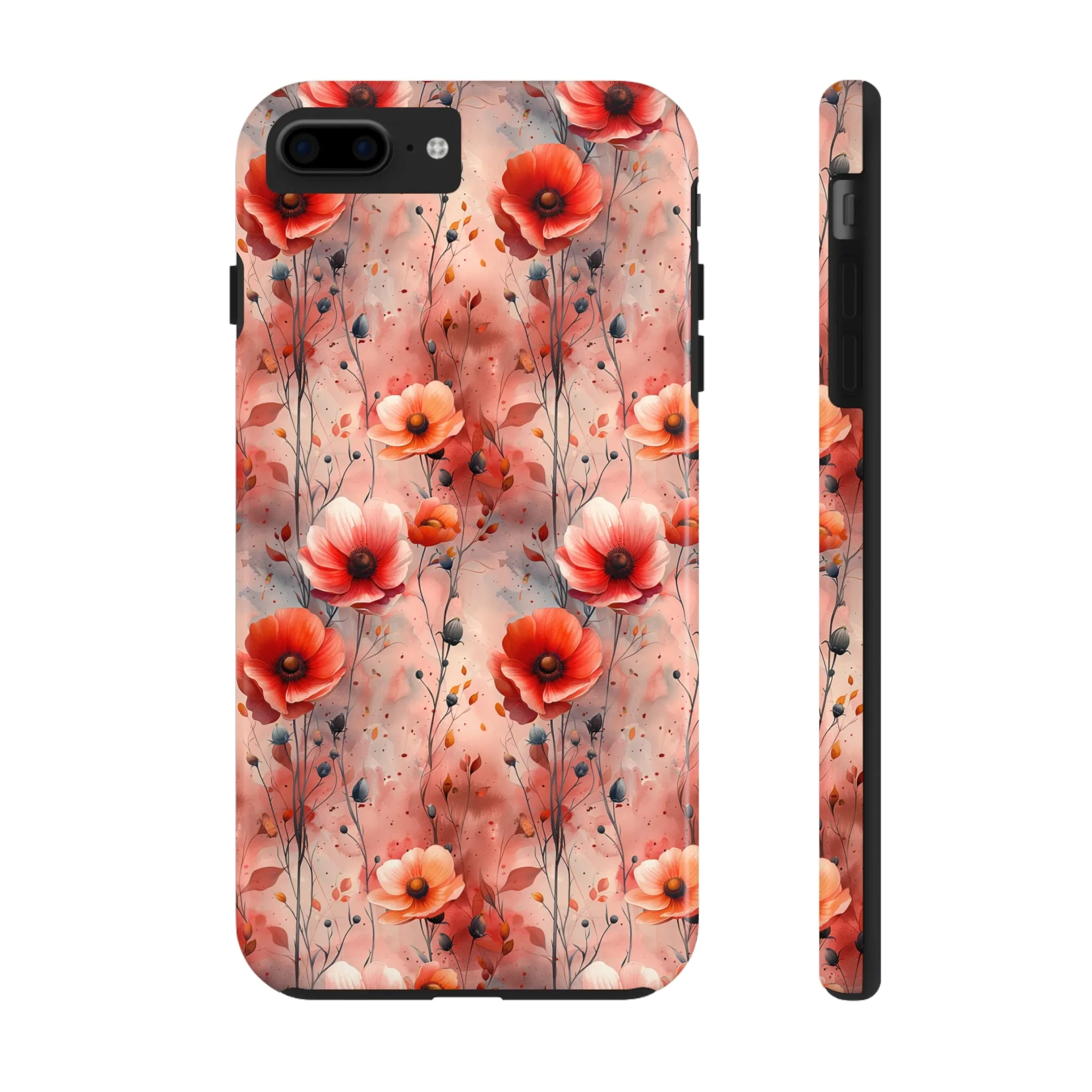 Watercolor Poppy Floral iPhone Case, Elegant Poppy Blossom Design, Protective Phone Cover, Stylish Watercolor Flower Pattern compatible with a large variety of iPhone models, Phone Case, Gift