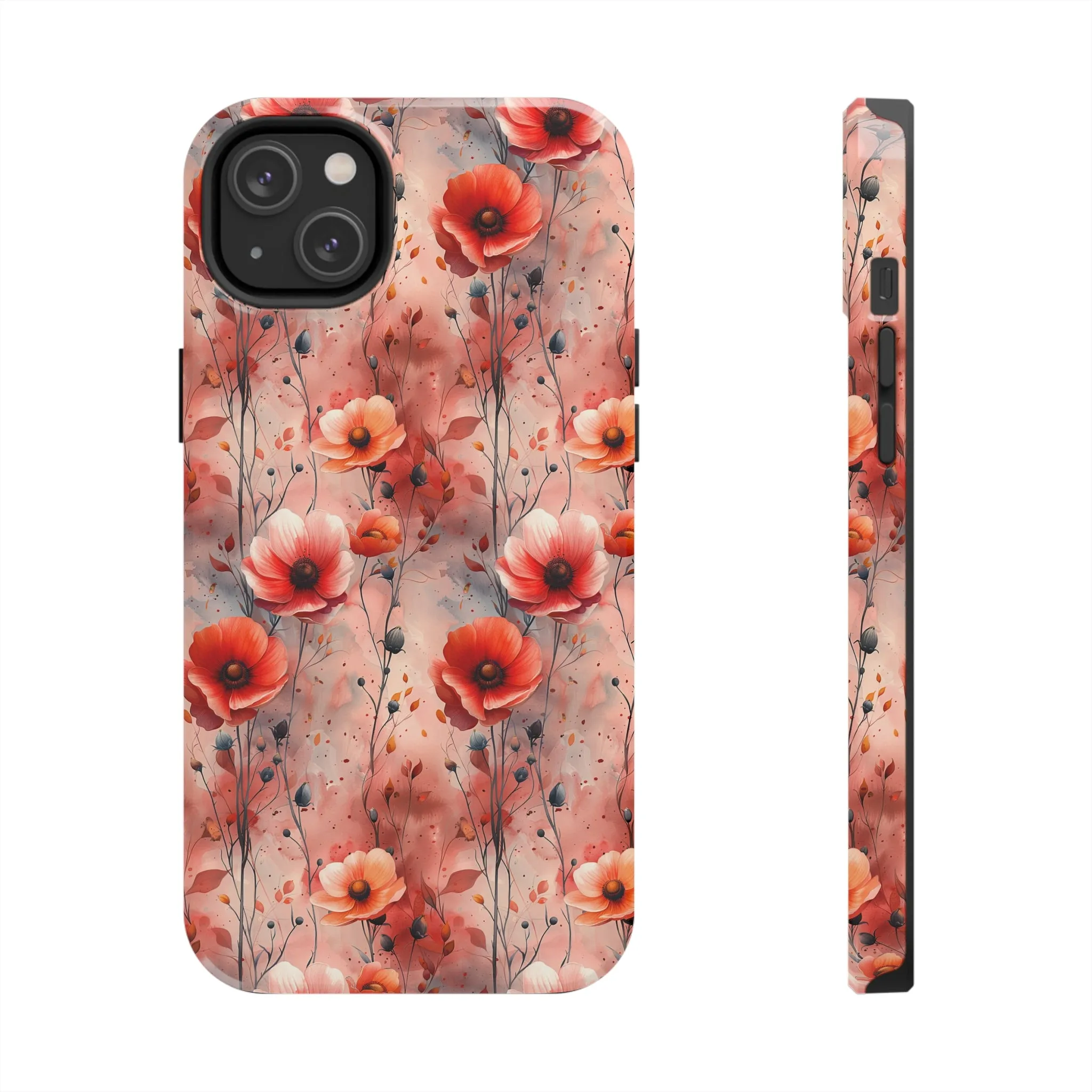 Watercolor Poppy Floral iPhone Case, Elegant Poppy Blossom Design, Protective Phone Cover, Stylish Watercolor Flower Pattern compatible with a large variety of iPhone models, Phone Case, Gift