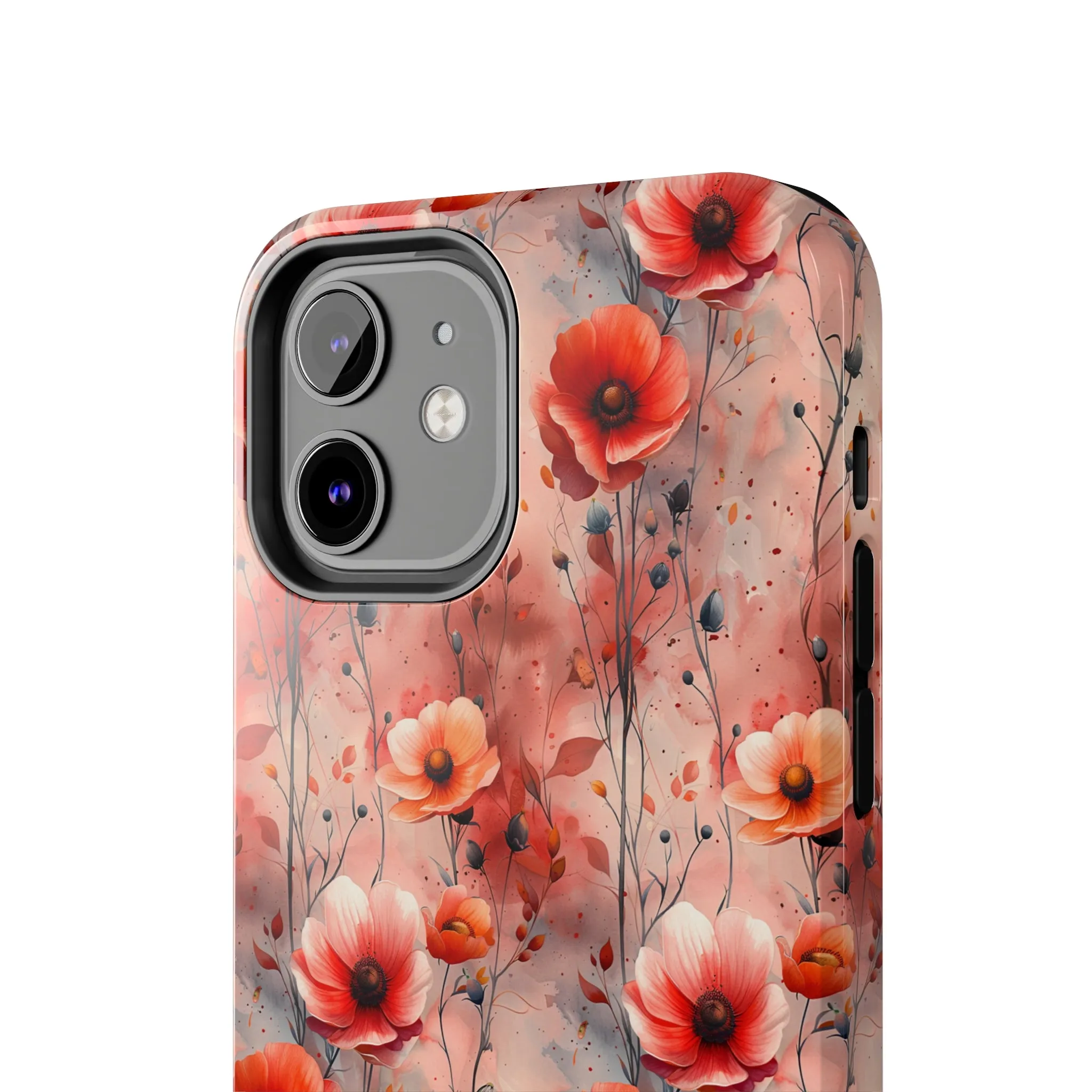 Watercolor Poppy Floral iPhone Case, Elegant Poppy Blossom Design, Protective Phone Cover, Stylish Watercolor Flower Pattern compatible with a large variety of iPhone models, Phone Case, Gift