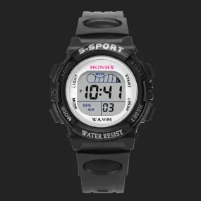 Waterproof Children Boys Digital LED Sports Watch Kids Alarm Date Watch Gift