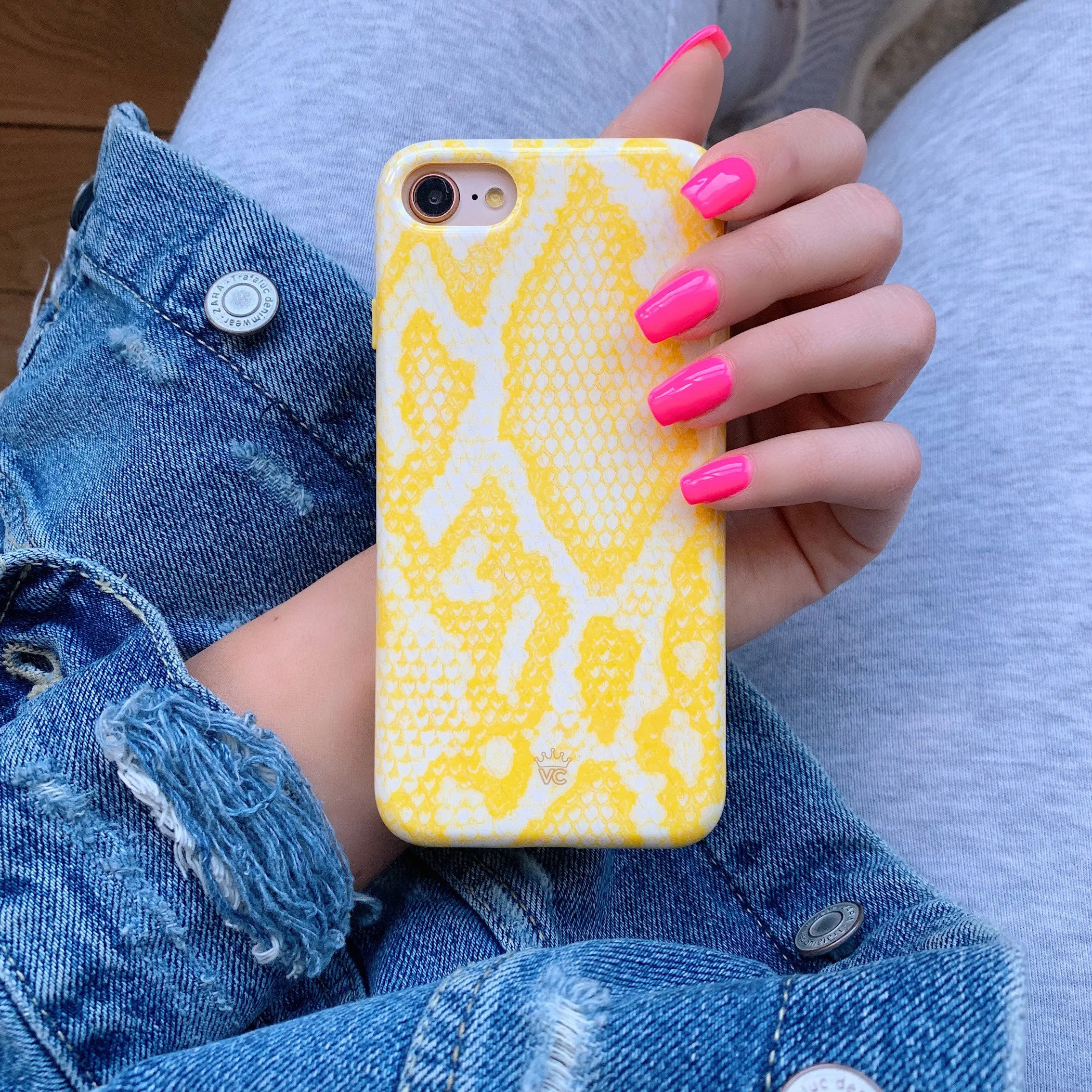 Yellow Snakeskin iPhone Case