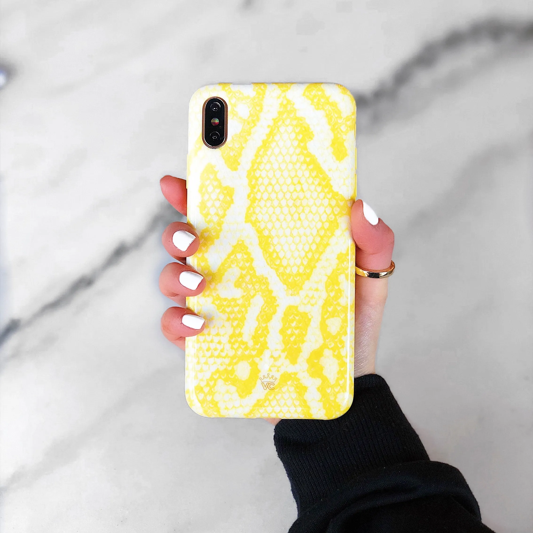 Yellow Snakeskin iPhone Case