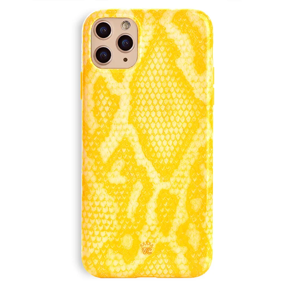 Yellow Snakeskin iPhone Case