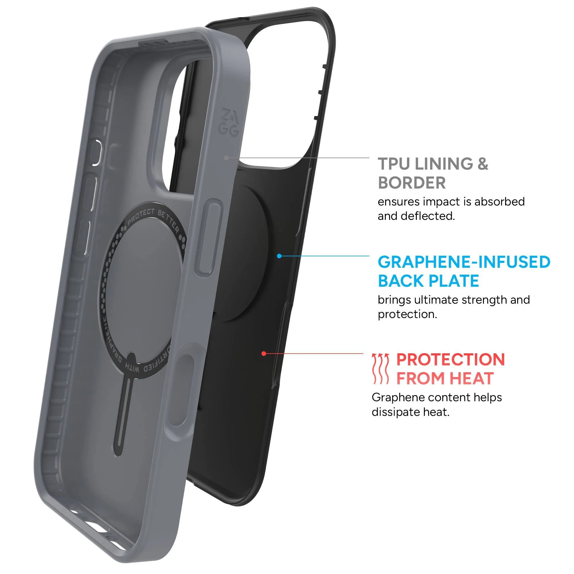 ZAGG SoHo Snap Case for iPhone 16 Series- Graphene Technology with MagSafe Compatible